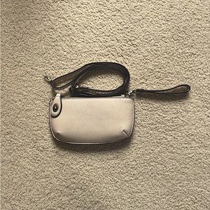 Leather Wristlet with ShoulderStrap, leather.